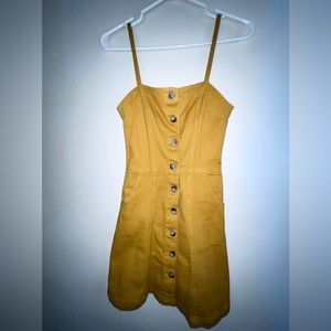 Mustard yellow Buttun up dress size:s/xs